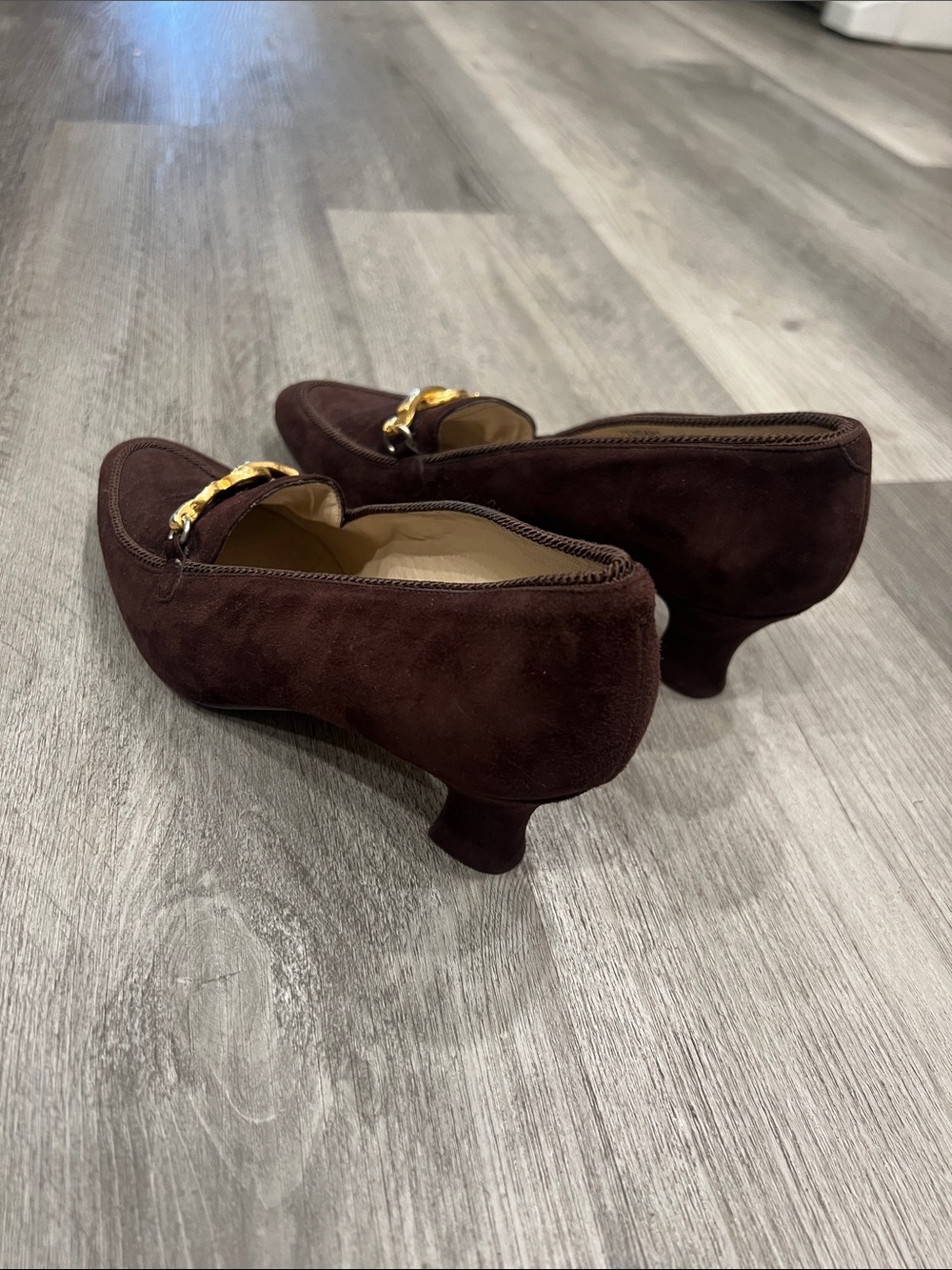 Bally Suede Loafers w/ Gold/Silver Horsebit